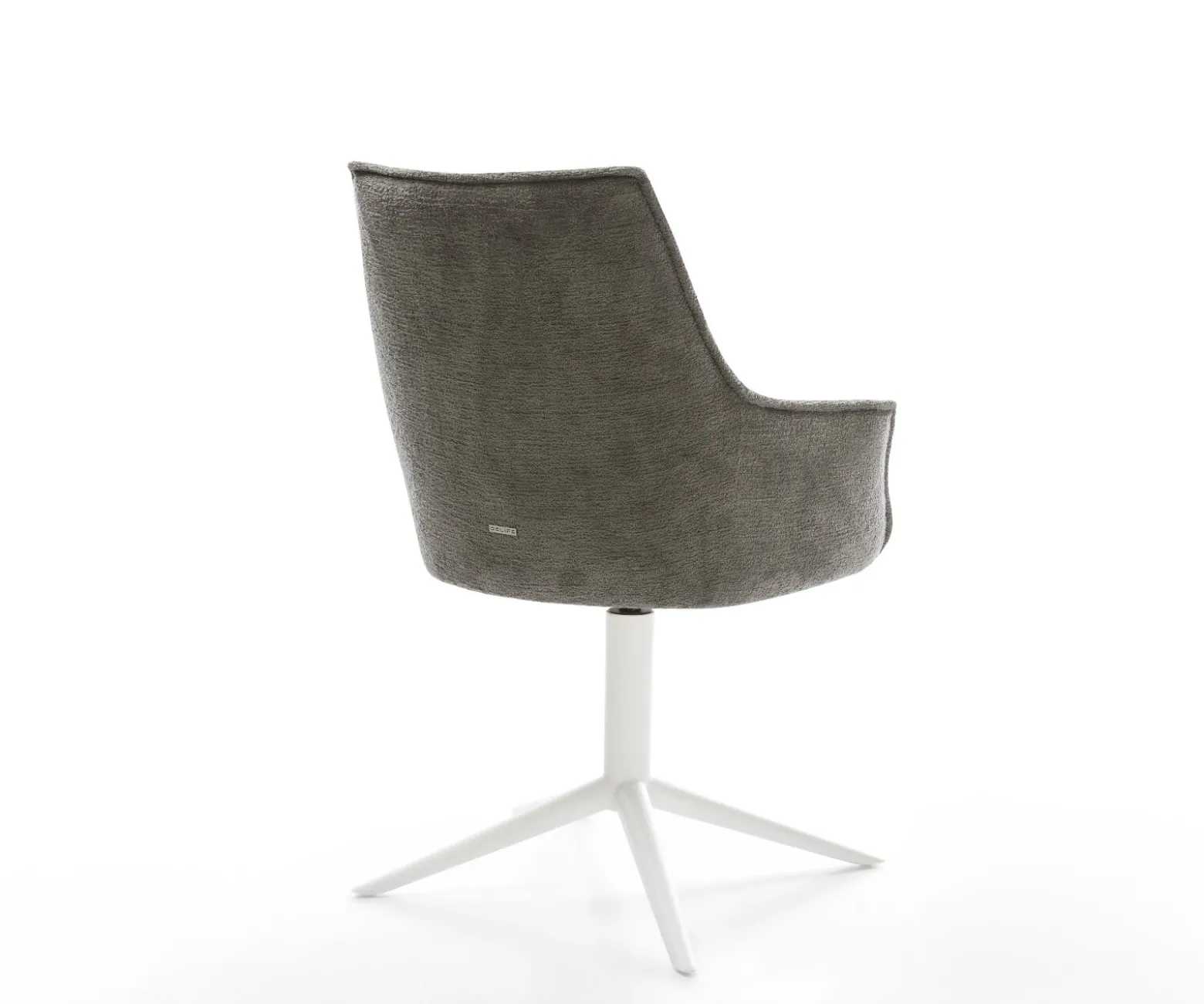 DrehstuhlAlja-Flex mit Armlehnen Bouclé Soft Schlamm Fußkreuz Weiß 360° drehbar Wippfunktion Taschenfederkern Sofort versandfertig