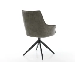 DrehstuhlAlja-Flex mit Armlehnen Bouclé Soft Schlamm Kreuzgestell breit Schwarz 360° drehbar Wippfunktion Taschenfederkern Sofort versandfertig