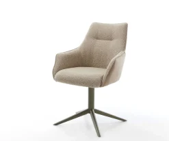 DrehstuhlAlja-Flex mit Armlehnen Materialmix Schlamm Fußkreuz Effektfinish Titan 360° drehbar Wippfunktion Taschenfederkern Sofort versandfertig