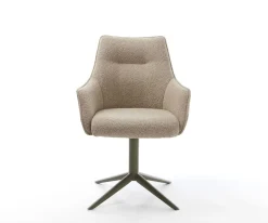 DrehstuhlAlja-Flex mit Armlehnen Materialmix Schlamm Fußkreuz Effektfinish Titan 360° drehbar Wippfunktion Taschenfederkern Sofort versandfertig