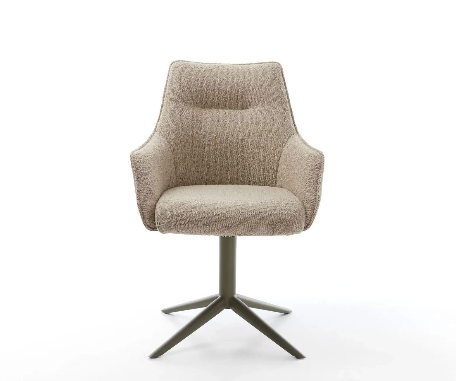 DrehstuhlAlja-Flex mit Armlehnen Materialmix Schlamm Fußkreuz Effektfinish Titan 360° drehbar Wippfunktion Taschenfederkern Sofort versandfertig