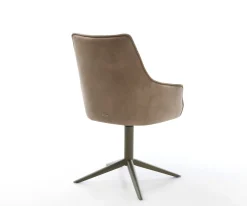 DrehstuhlAlja-Flex mit Armlehnen Materialmix Schlamm Fußkreuz Effektfinish Titan 360° drehbar Wippfunktion Taschenfederkern Sofort versandfertig