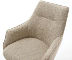 DrehstuhlAlja-Flex mit Armlehnen Materialmix Schlamm Kreuzgestell breit Edelstahl 360° drehbar Taschenfederkern Sofort versandfertig
