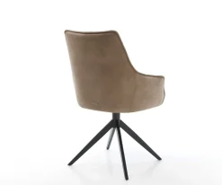 DrehstuhlAlja-Flex mit Armlehnen Materialmix Schlamm Kreuzgestell breit Schwarz 360° drehbar Taschenfederkern Sofort versandfertig