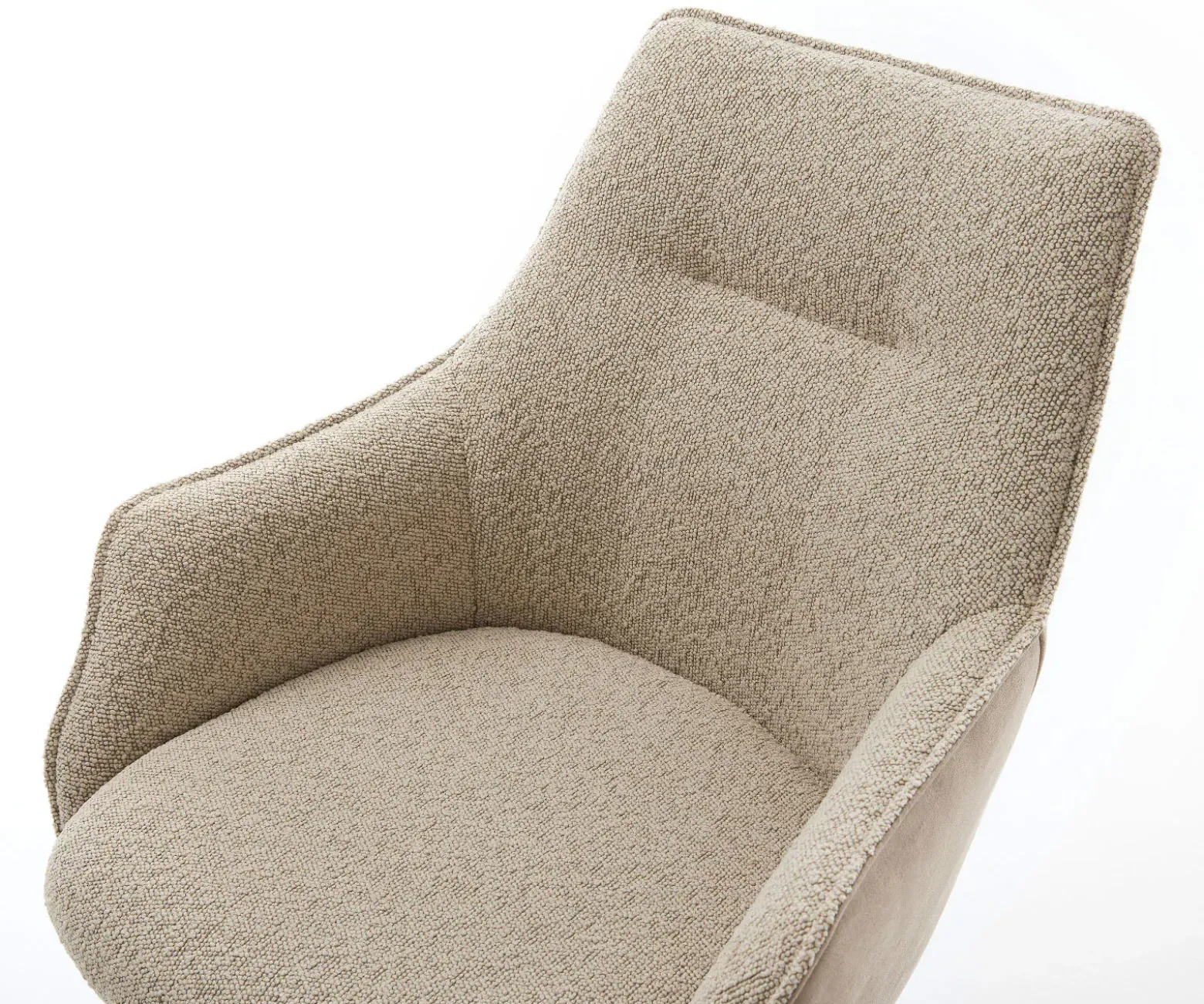DrehstuhlAlja-Flex mit Armlehnen Materialmix Schlamm Kreuzgestell breit Effektfinish Titan 360° drehbar Wippfunktion Taschenfederkern Sofort versandfertig