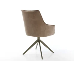 DrehstuhlAlja-Flex mit Armlehnen Materialmix Schlamm Kreuzgestell breit Effektfinish Titan 360° drehbar Wippfunktion Taschenfederkern Sofort versandfertig