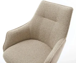 DrehstuhlAlja-Flex mit Armlehnen Materialmix Schlamm Kreuzgestell breit Schwarz 360° drehbar Wippfunktion Taschenfederkern Sofort versandfertig
