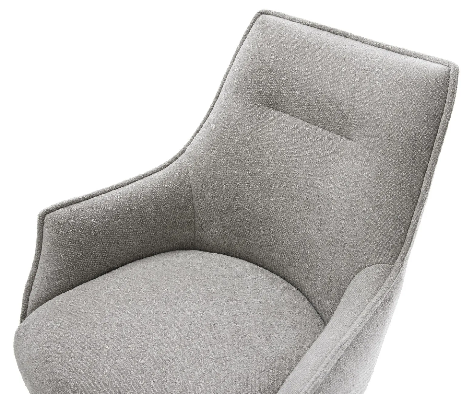 DrehstuhlAlja-Flex mit Armlehnen Strukturstoff Soft Grau Kreuzgestell breit Edelstahl 360° drehbar Wippfunktion Taschenfederkern Sofort versandfertig