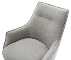 DrehstuhlAlja-Flex mit Armlehnen Strukturstoff Soft Grau Kreuzgestell breit Effektfinish Titan 360° drehbar Wippfunktion Taschenfederkern Sofort versandfertig