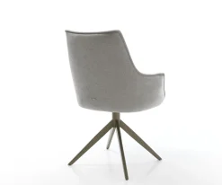 DrehstuhlAlja-Flex mit Armlehnen Strukturstoff Soft Grau Kreuzgestell breit Effektfinish Titan 360° drehbar Wippfunktion Taschenfederkern Sofort versandfertig