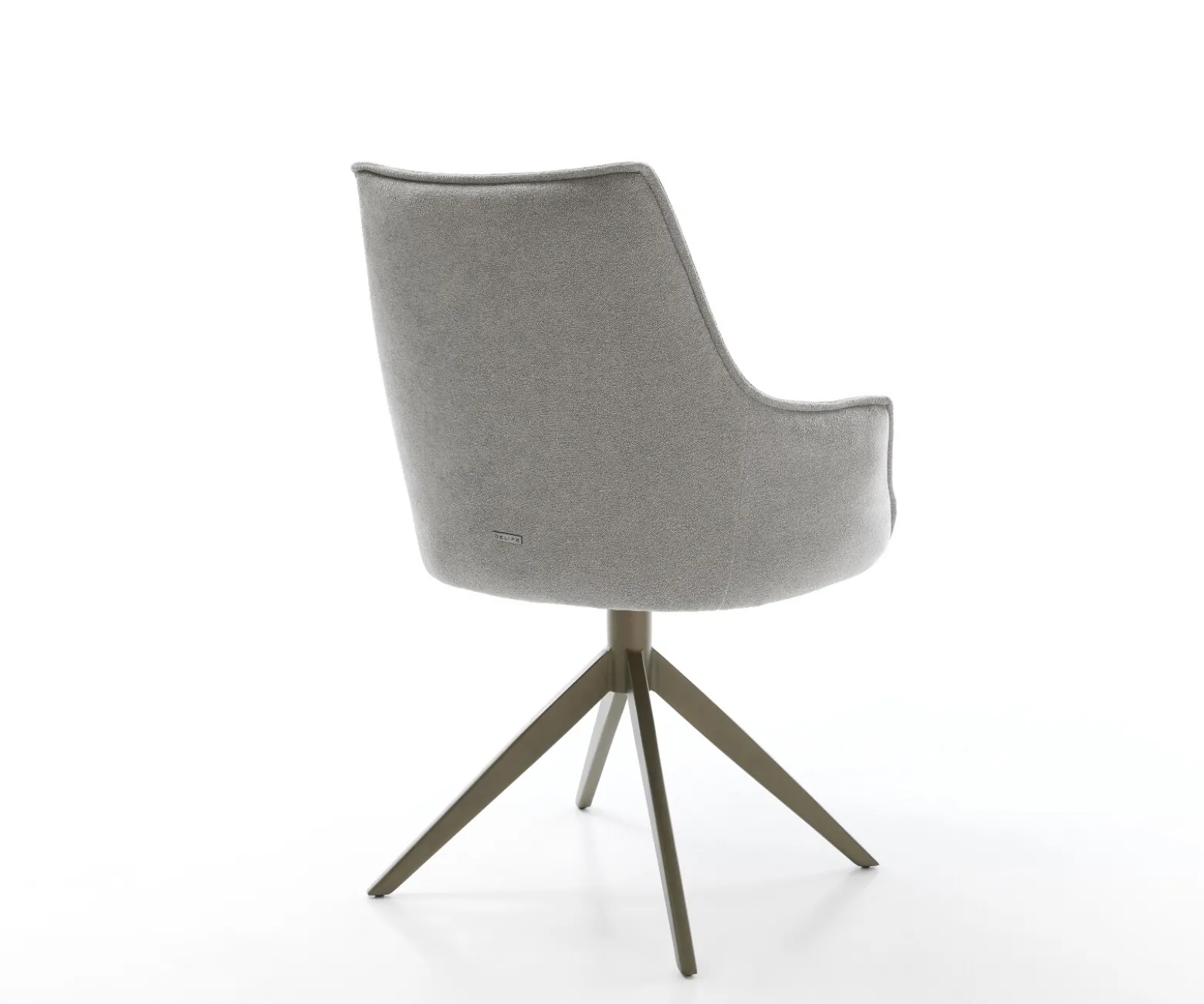 DrehstuhlAlja-Flex mit Armlehnen Strukturstoff Soft Grau Kreuzgestell breit Effektfinish Titan 360° drehbar Wippfunktion Taschenfederkern Sofort versandfertig