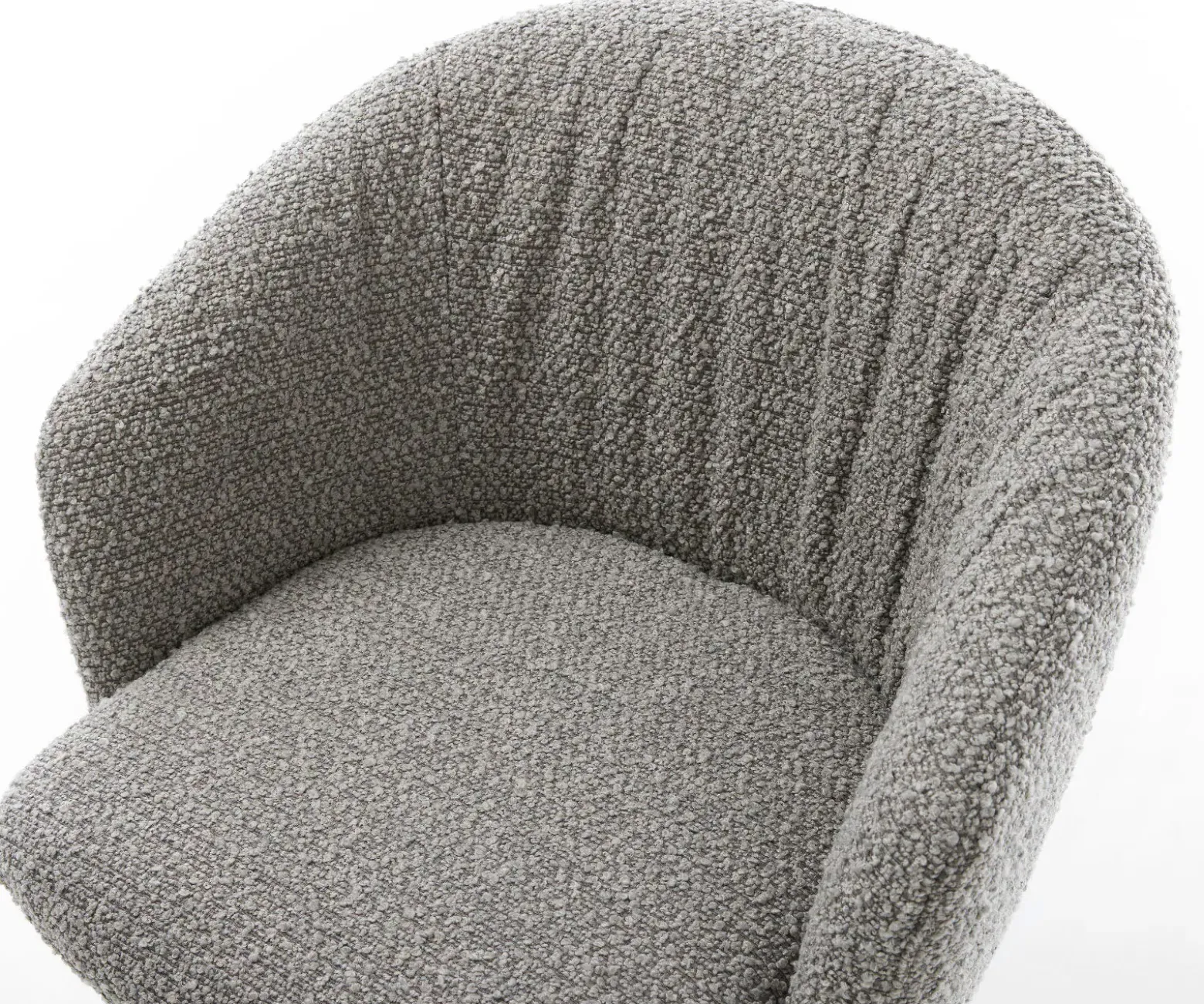 DrehstuhlCaja-Flex mit Armlehnen Bouclé Silbergrau Kreuzgestell breit Effektfinish Titan 360° drehbar Wippfunktion Taschenfederkern Sofort versandfertig