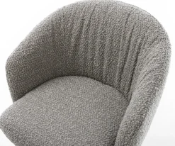 DrehstuhlCaja-Flex mit Armlehnen Bouclé Silbergrau Kreuzgestell breit Schwarz 360° drehbar Wippfunktion Taschenfederkern Sofort versandfertig