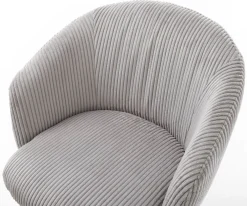 DrehstuhlCaja-Flex mit Armlehnen Cord Silbergrau Kreuzgestell breit Effektfinish Titan 360° drehbar Taschenfederkern Sofort versandfertig