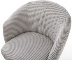 DrehstuhlCaja-Flex mit Armlehnen Cord Silbergrau Kreuzgestell konisch Edelstahl 180° drehbar Taschenfederkern Sofort versandfertig