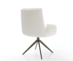 DrehstuhlClea-Flex Bouclé Creme-Weiß Kreuzgestell breit Effektfinish Titan 360° drehbar Wippfunktion Sofort versandfertig