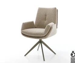 DrehstuhlClea-Flex Bouclé Schlamm Kreuzgestell breit Effektfinish Titan 360° drehbar Wippfunktion Sofort versandfertig