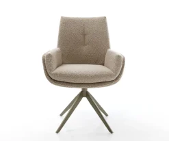 DrehstuhlClea-Flex Bouclé Schlamm Kreuzgestell breit Effektfinish Titan 360° drehbar Wippfunktion Sofort versandfertig