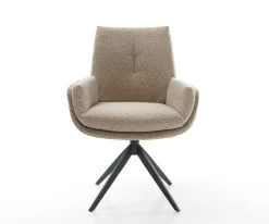 DrehstuhlClea-Flex Bouclé Schlamm Kreuzgestell breit Schwarz 360° drehbar Wippfunktion Sofort versandfertig