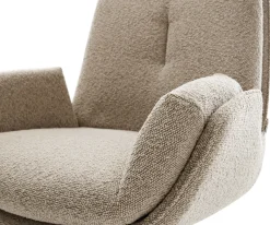 DrehstuhlClea-Flex Bouclé Schlamm Kreuzgestell breit Schwarz 360° drehbar Wippfunktion Sofort versandfertig