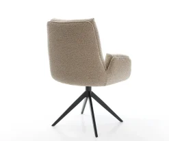 DrehstuhlClea-Flex Bouclé Schlamm Kreuzgestell breit Schwarz 360° drehbar Wippfunktion Sofort versandfertig