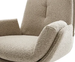 DrehstuhlClea-Flex Bouclé Schlamm Kreuzgestell breit Weiß 360° drehbar Wippfunktion Sofort versandfertig