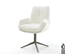 DrehstuhlClea-Flex Bouclé Soft Beige Fußkreuz Effektfinish Titan 360° drehbar Wippfunktion Sofort versandfertig