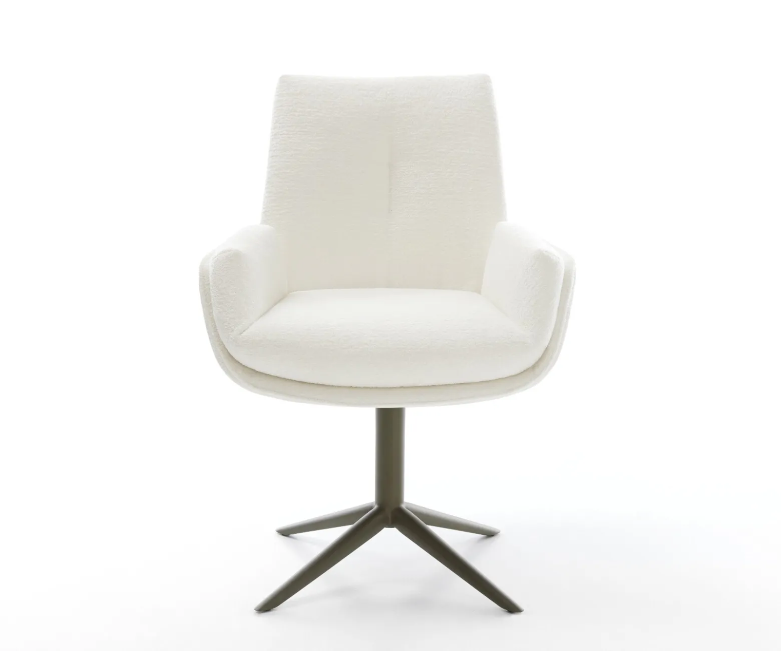 DrehstuhlClea-Flex Bouclé Soft Beige Fußkreuz Effektfinish Titan 360° drehbar Wippfunktion Sofort versandfertig