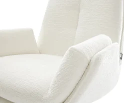 DrehstuhlClea-Flex Bouclé Soft Beige Fußkreuz Graphit 360° drehbar Wippfunktion Sofort versandfertig