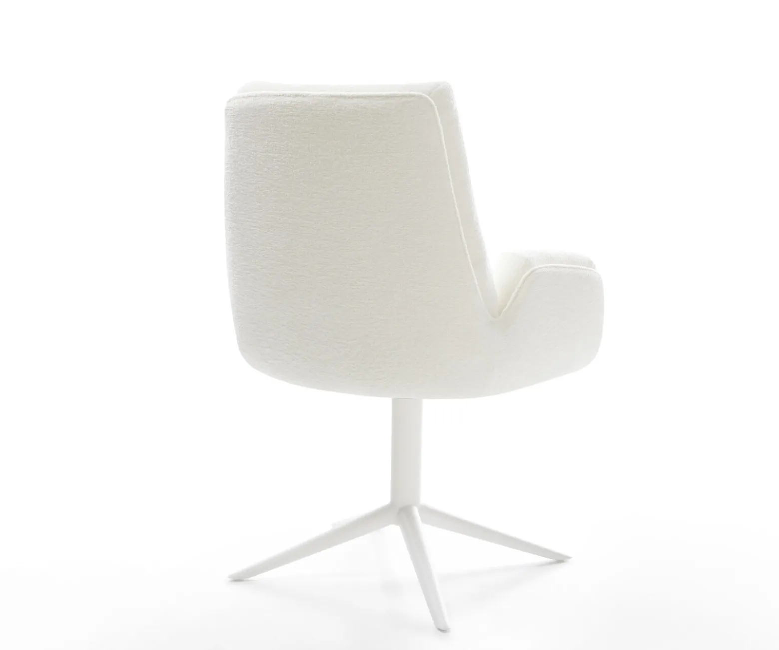 DrehstuhlClea-Flex Bouclé Soft Beige Fußkreuz Weiß 360° drehbar Wippfunktion Sofort versandfertig