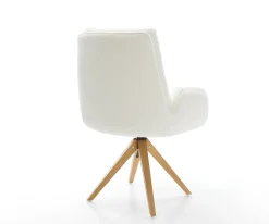 DrehstuhlClea-Flex Bouclé Soft Beige Holzgestell kantig Natur 360° drehbar Versandfertig ca. 28.10.26