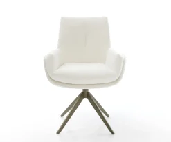 DrehstuhlClea-Flex Bouclé Soft Beige Kreuzgestell breit Effektfinish Titan 360° drehbar Wippfunktion Sofort versandfertig