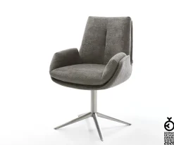 DrehstuhlClea-Flex Bouclé Soft Schlamm Fußkreuz Edelstahl 360° drehbar Wippfunktion Sofort versandfertig