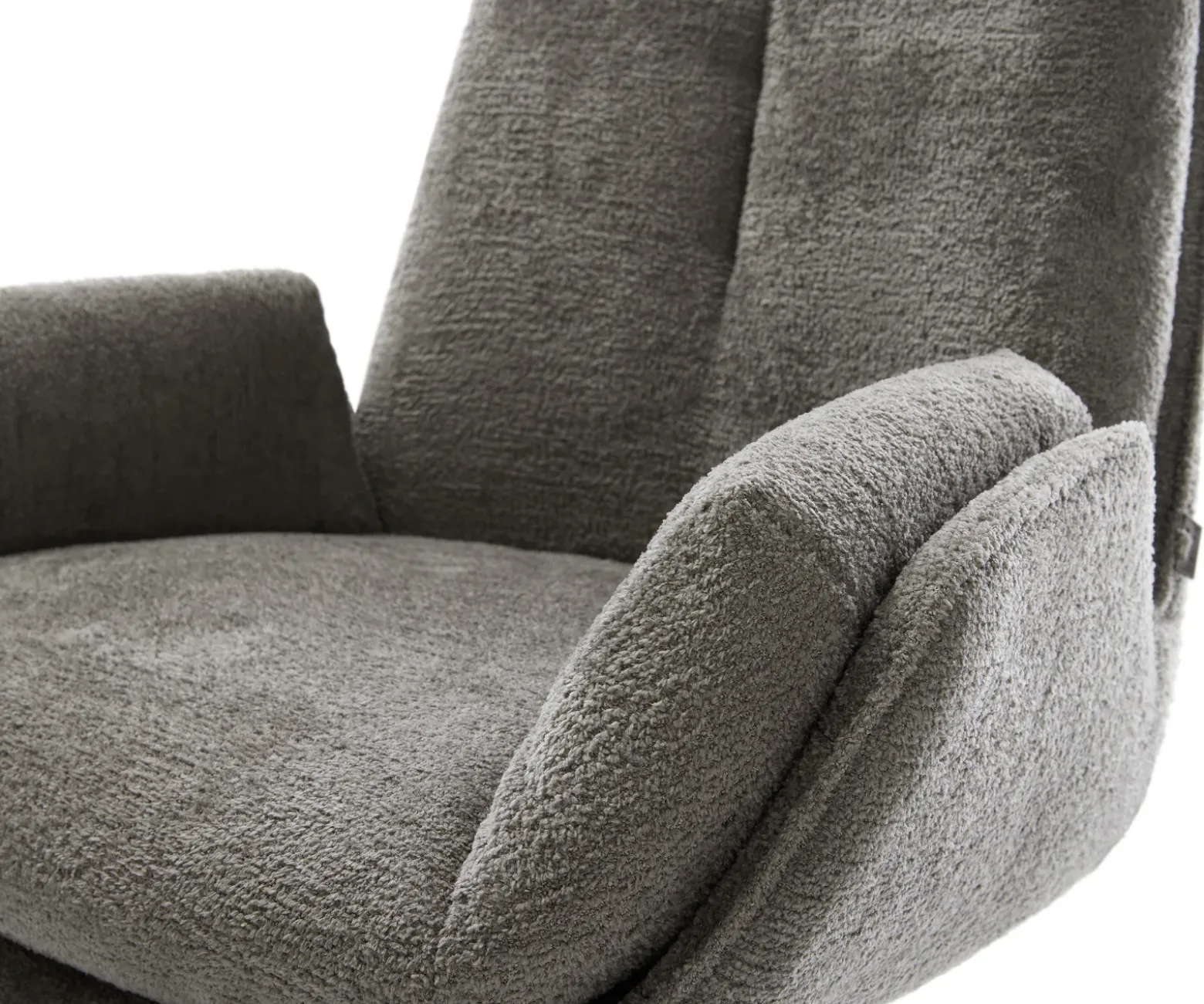 DrehstuhlClea-Flex Bouclé Soft Schlamm Fußkreuz Edelstahl 360° drehbar Wippfunktion Sofort versandfertig