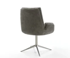 DrehstuhlClea-Flex Bouclé Soft Schlamm Fußkreuz Edelstahl 360° drehbar Wippfunktion Sofort versandfertig