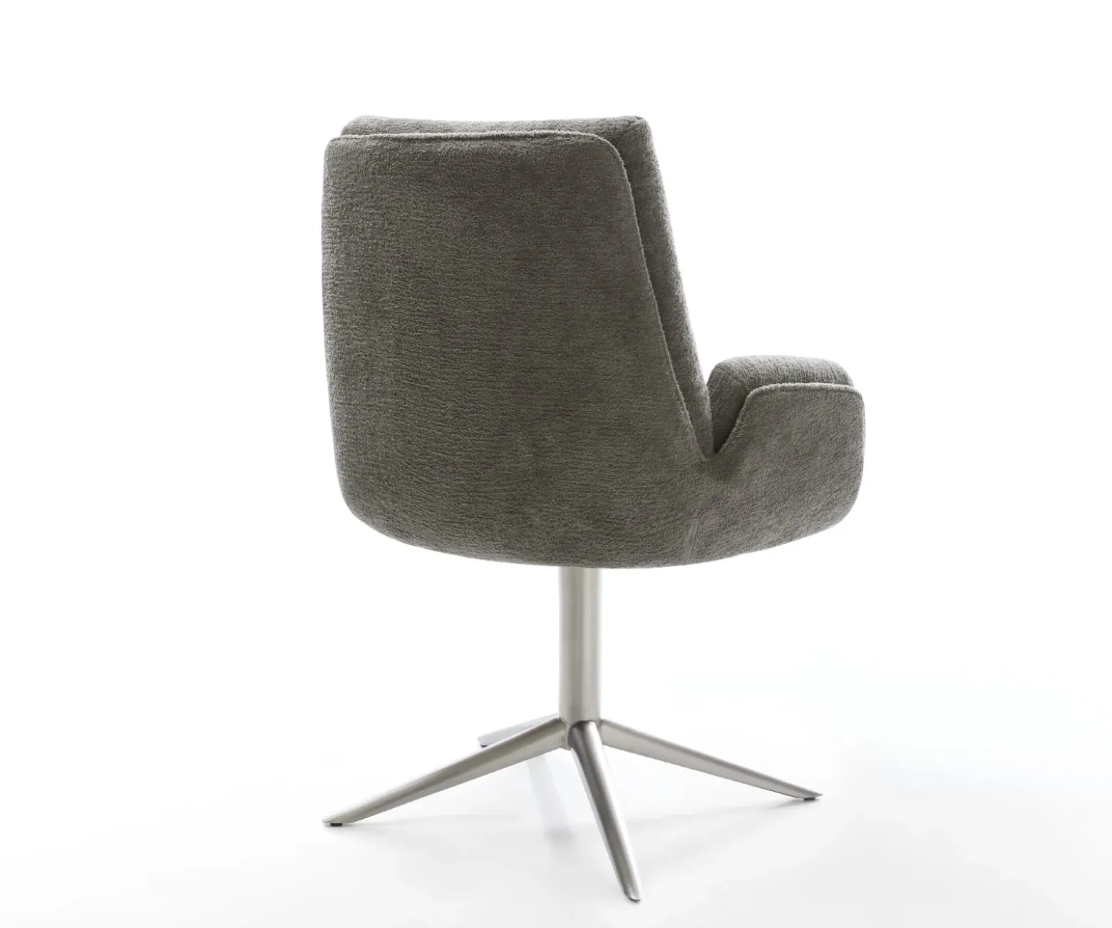 DrehstuhlClea-Flex Bouclé Soft Schlamm Fußkreuz Edelstahl 360° drehbar Wippfunktion Sofort versandfertig