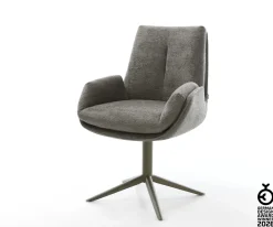 DrehstuhlClea-Flex Bouclé Soft Schlamm Fußkreuz Effektfinish Titan 360° drehbar Wippfunktion Sofort versandfertig