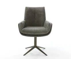 DrehstuhlClea-Flex Bouclé Soft Schlamm Fußkreuz Effektfinish Titan 360° drehbar Wippfunktion Sofort versandfertig