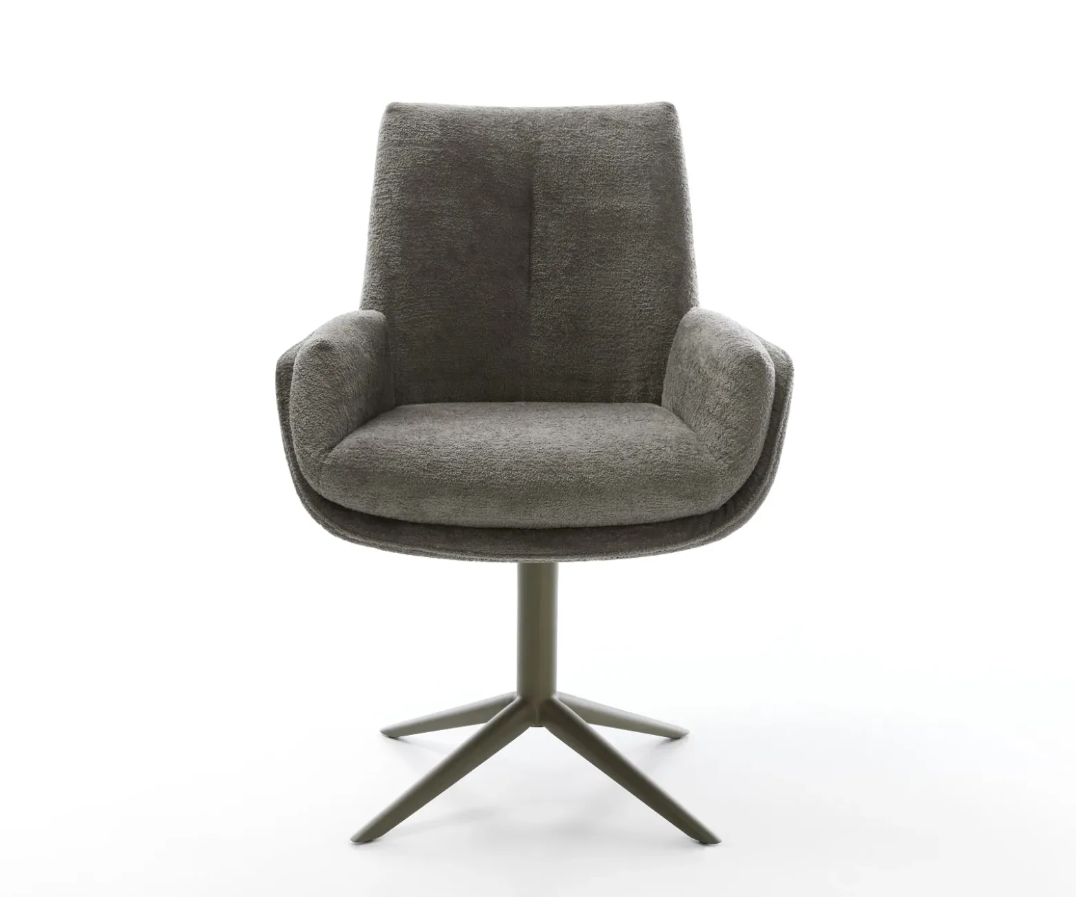 DrehstuhlClea-Flex Bouclé Soft Schlamm Fußkreuz Effektfinish Titan 360° drehbar Wippfunktion Sofort versandfertig