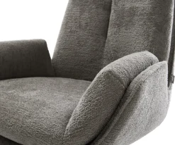 DrehstuhlClea-Flex Bouclé Soft Schlamm Fußkreuz Effektfinish Titan 360° drehbar Wippfunktion Sofort versandfertig
