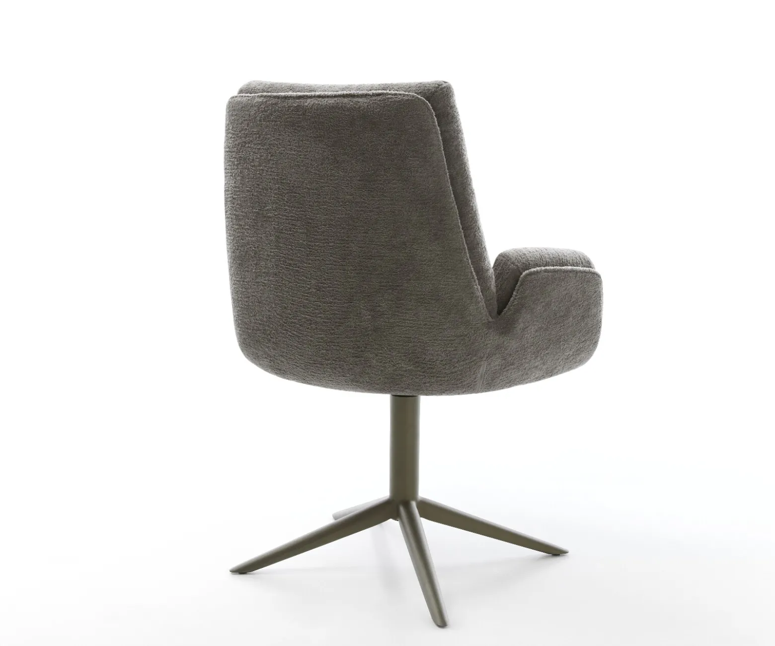 DrehstuhlClea-Flex Bouclé Soft Schlamm Fußkreuz Effektfinish Titan 360° drehbar Wippfunktion Sofort versandfertig