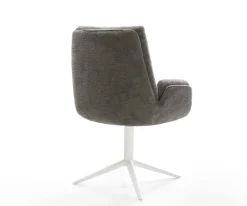 DrehstuhlClea-Flex Bouclé Soft Schlamm Fußkreuz Weiß 360° drehbar Wippfunktion Sofort versandfertig