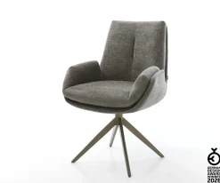 DrehstuhlClea-Flex Bouclé Soft Schlamm Kreuzgestell breit Effektfinish Titan 360° drehbar Wippfunktion Sofort versandfertig