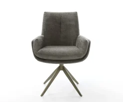 DrehstuhlClea-Flex Bouclé Soft Schlamm Kreuzgestell breit Effektfinish Titan 360° drehbar Wippfunktion Sofort versandfertig