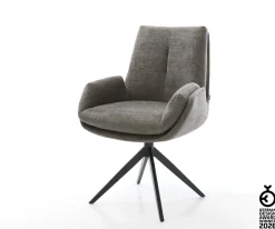 DrehstuhlClea-Flex Bouclé Soft Schlamm Kreuzgestell breit Schwarz 360° drehbar Wippfunktion Sofort versandfertig