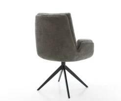 DrehstuhlClea-Flex Bouclé Soft Schlamm Kreuzgestell breit Schwarz 360° drehbar Wippfunktion Sofort versandfertig