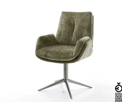 DrehstuhlClea-Flex Chenille Olive Fußkreuz Graphit 360° drehbar Wippfunktion Sofort versandfertig