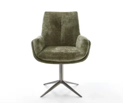 DrehstuhlClea-Flex Chenille Olive Fußkreuz Graphit 360° drehbar Wippfunktion Sofort versandfertig