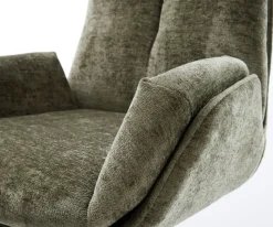DrehstuhlClea-Flex Chenille Olive Fußkreuz Graphit 360° drehbar Wippfunktion Sofort versandfertig