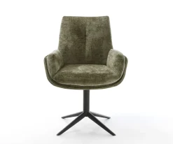 DrehstuhlClea-Flex Chenille Olive Fußkreuz Schwarz 360° drehbar Wippfunktion Sofort versandfertig